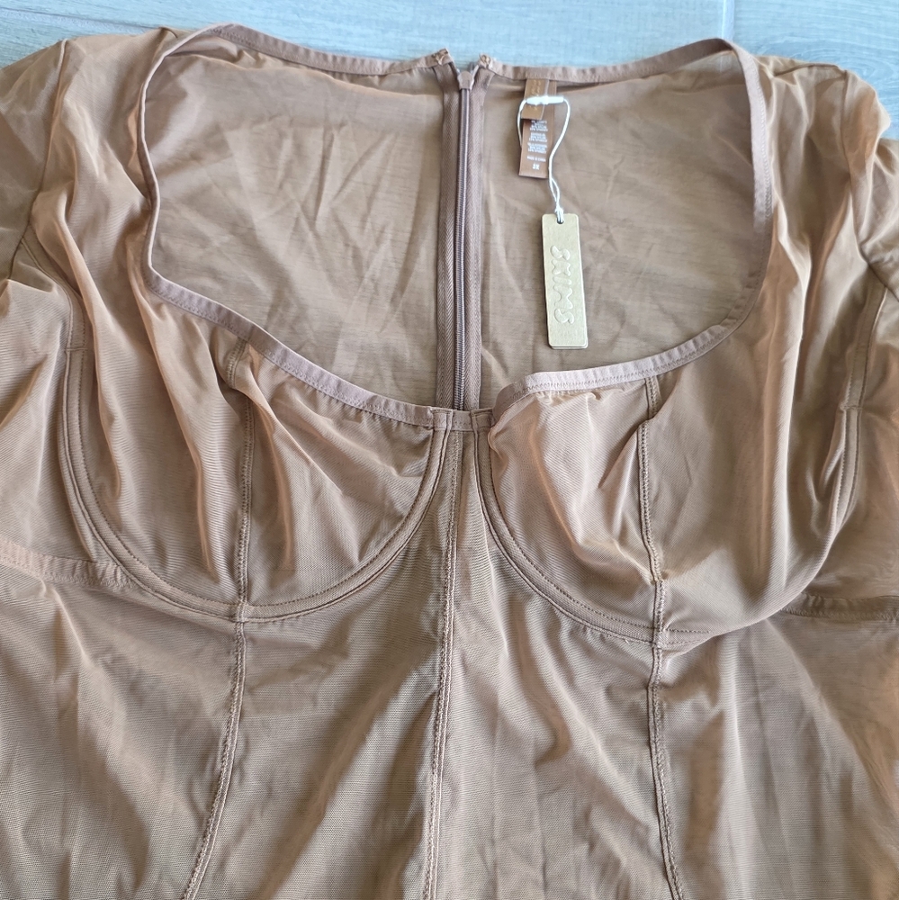 SKIMS Ultra Fine Mesh Catsuit One Piece Jumpsuit Bronze 3X Underwire NWT - Picture 6 of 16